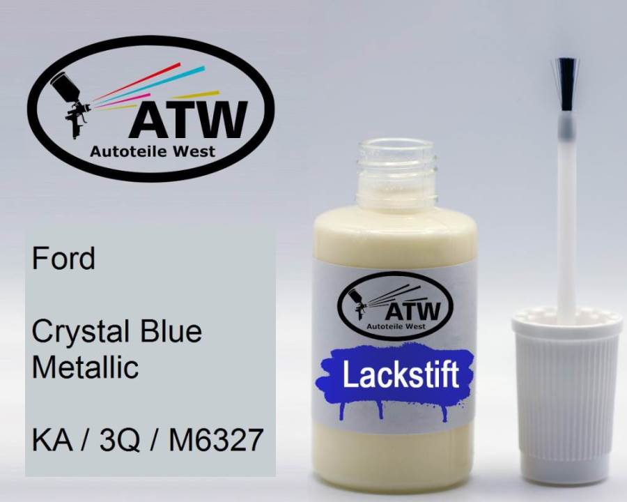 Ford, Crystal Blue Metallic, KA / 3Q / M6327: 20ml Lackstift, von ATW Autoteile West.